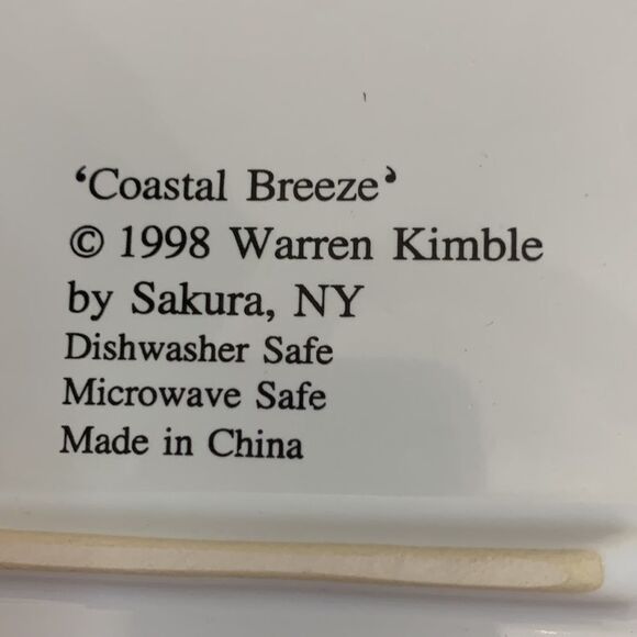 Coastal Breeze 1998 Warren Kimball Sakura Square Platter Micro Dishwasher Safe - Picture 4 of 7